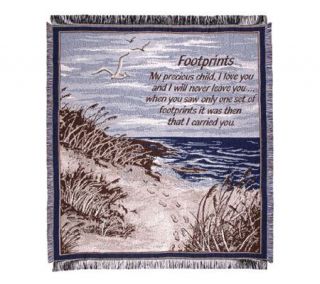 Footprints in the Sand Cotton Throw by Simply Home —