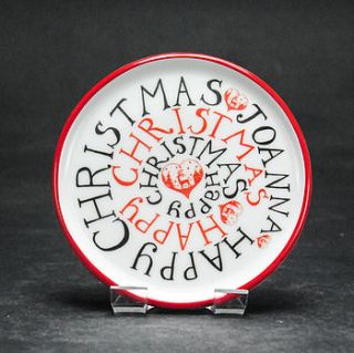 personalised happy christmas coaster by susan rose china