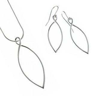 silver leaf jewellery set by louise mary designs