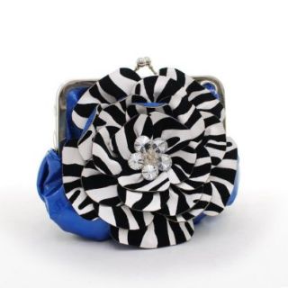 Montana West Rustic Couture Zebra Flower Clutch Evening Purse Blue Shoes