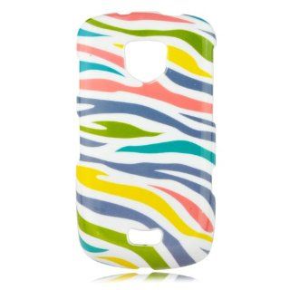 Talon Phone Case for Samsung i520 4G LTE   Rainbow Zebra   Verizon   1 Pack   Case   Retail Packaging   Yellow, White, Red, and Blue Cell Phones & Accessories
