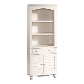 Sauder Library With Doors (Antiqued White finish)