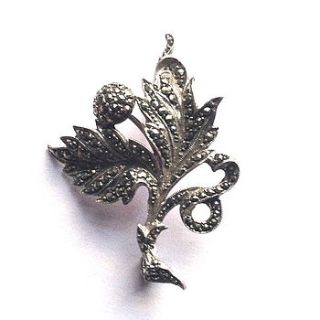 vintage silver and marcasite floral brooch by ava mae designs