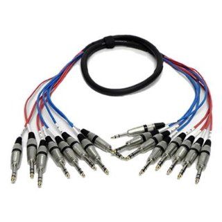 8 Channel 1/4" TRS Snake Cable   5 Feet Long   Serviceable Ends   Pro Audio Effects Snake for Live Live, Recording, Studios, and Gigs   Patch, Amp, Mixer, Audio Interface 5' Musical Instruments