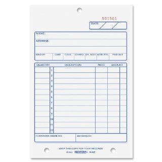 Rediform 5L527   Sales Book, 4 1/4 x 6 3/8, Carbonless Duplicate, 50 Sets/Book RED5L527  Blank Purchase Order Forms  Electronics