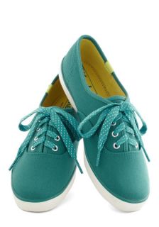 Jump for Joy Sneakers in Teal  Mod Retro Vintage Flats