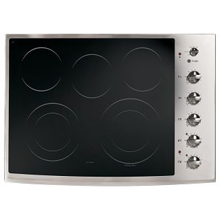 GE Profile 5 Element Smooth Surface Electric Cooktop (Stainless Steel) (Common 30 in; Actual 29.875 in)