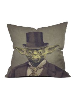 Terry Fan Sir Yoda Throw Pillow by DENY Designs