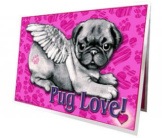 pug love greetings cards by pugs might fly