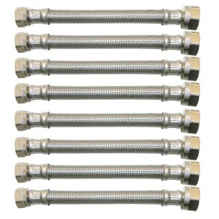 Watts 8 Pack 3/8 in Compression 20 in Stainless Steel Faucet Supply Lines