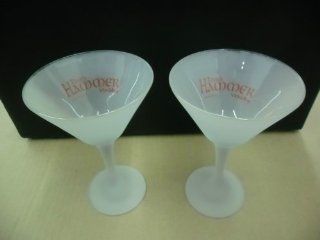 Set of 2 Thors Hammer Imported Vodka Frosted Thick Cocktail Martini Glasses Kitchen & Dining