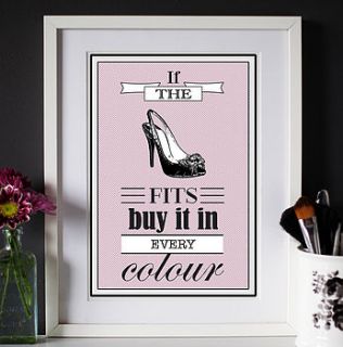 'a shoe in every colour' print by of life & lemons