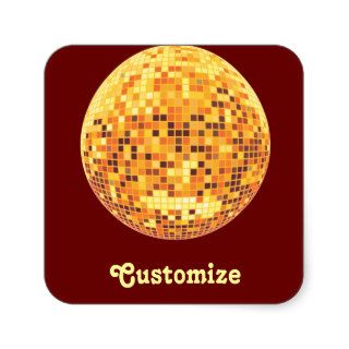 Cool Custom Retro Golden Disco Ball Designs Sticker