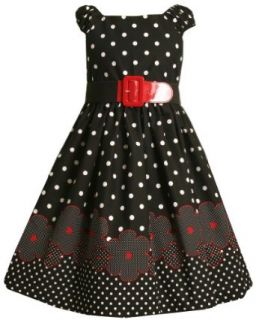 Bonnie Jean  Girls 7 16 Daisy Border Print Dress,Black,7 Clothing