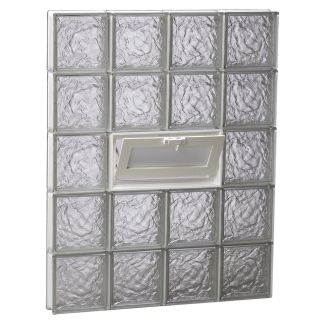 REDI2SET 28 in x 36 in Ice Glass Pattern Series Frameless Replacement Glass Block Window