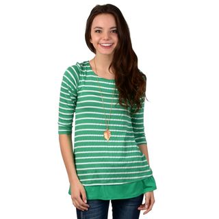 Hailey Jeans Co. Juniors Striped Button accent Top