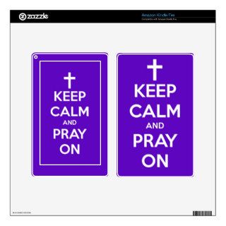 Keep Calm and Pray On Purple Kindle Fire Skin