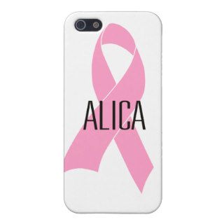 Alica pink ribbon breast cancer iphone case cover for iPhone 5