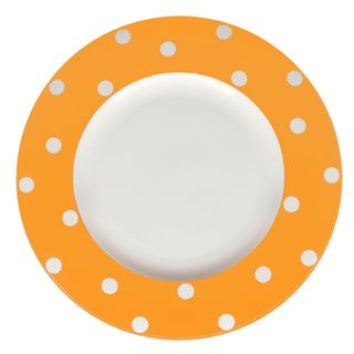 Red Vanilla Freshness Orange Dots 11.25 inch Dinner Plates (set Of 6)