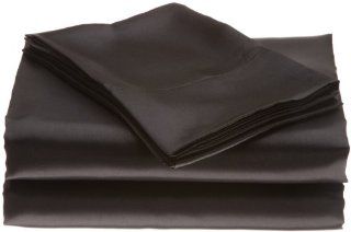 Scent Sation Charmeuse Satin 3 Piece Sheet Set, Twin, Black   Pillowcase And Sheet Sets