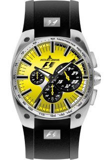 JACQUES LEMANS F5011G  Watches,Mens Formula 1 Speed Chronograph Black Rubber, Chronograph JACQUES LEMANS Quartz Watches