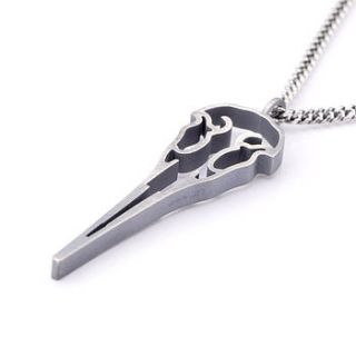 silver crane skull necklace by james newman jewellery