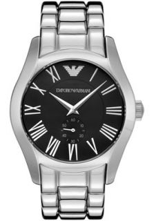 Emporio Armani AR0680  Watches,Mens Classic Black Dial Stainless Steel, Casual Emporio Armani Quartz Watches