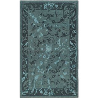Safavieh Palazzo Black/ Turquoise Over dyed Chenille Rug (4 X 6)