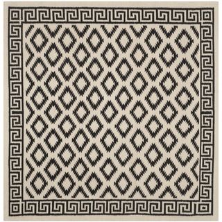 Safavieh Hand woven Moroccan Dhurries Ivory/ Black Wool Rug (6 Square)