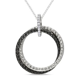 Diamond Accent Double Circle Pendant in Sterling Silver   Zales