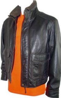 Paccilo Men's Fur Lined Lamb Flight Leather Jacket at  Mens Clothing store