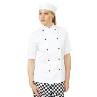 Dennys Womens/Ladies Lightweight Short Sleeve Chefs Jacket / Chefswear Clothing