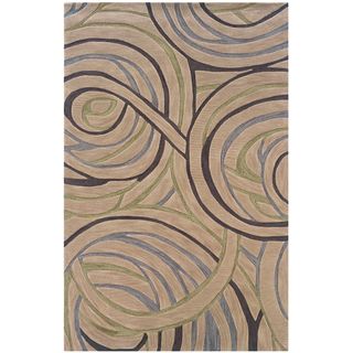 Hand tufted Geometric Ivory Area Rug (5 X 79)