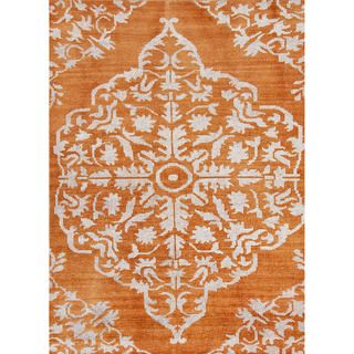 Hand knotted Transitional Tone On Tone Red/ Orange Rug (9 X 13)