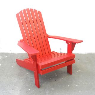 Adirondack Solid Red Plastic Plank Chair