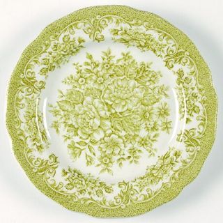 J & G Meakin Avondale Green Dessert/Pie Plate, Fine China Dinnerware   Green,Scr