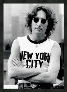 John Lennon NYC T Shirt, photo by Gruen, framed print 38"x26" 