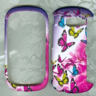 Rose Butterfly Zebra Rubberized Case for Lg Octane Vn530 Cell Phones & Accessories