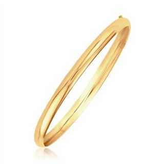14 Karat Yellow Gold Classic Bangle Bracelet 5.0mm Bangle Diamond Bracelets Jewelry