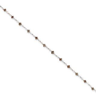 Coffee Brown Diamond Briolette Bracelet Length 7.5" Link Bracelets Jewelry