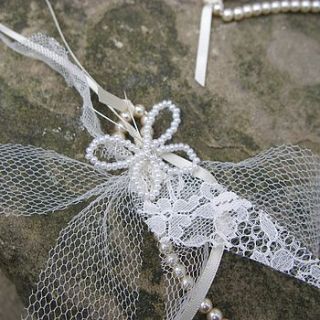 personalised pearl butterfly bridal horseshoe by bunny loves evie