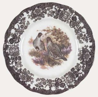 Palissy Game Series (Birds) Dinner Plate, Fine China Dinnerware   Brown Floral B