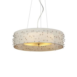Sunkissed Fluorescent 4 light Suspension Fixture With Ivory Shade And Opal Glass