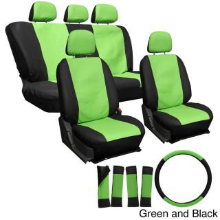 Oxgord Pu Synthetic Leather 17 piece Seat Cover Set For Quality Imitation Leather Seats