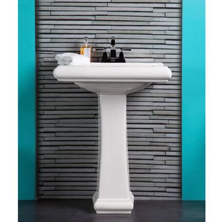 Ashfield Ceramic White Pedestal Bathroom Sink