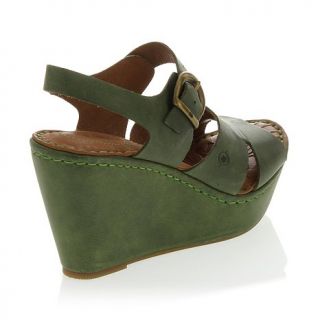 Born® "Cressida" Leather Platform Wedge Sandal