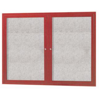 AARCO Enclosed Bulletin Board ODCC Size 36 H x 48 W x 2 D, Finish Cherry