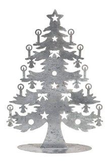 13.5"H Galvanized Metal Christmas Tree   Holiday Decor Advent Calendars