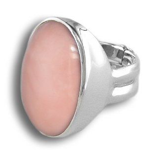 Sterling Silver Pink Opal Oval Ring by Sajen, Size 7 Jewelry