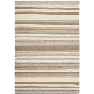 Safavieh Handwoven Moroccan Dhurrie Natural Wool Striped Rug (6 X 9)